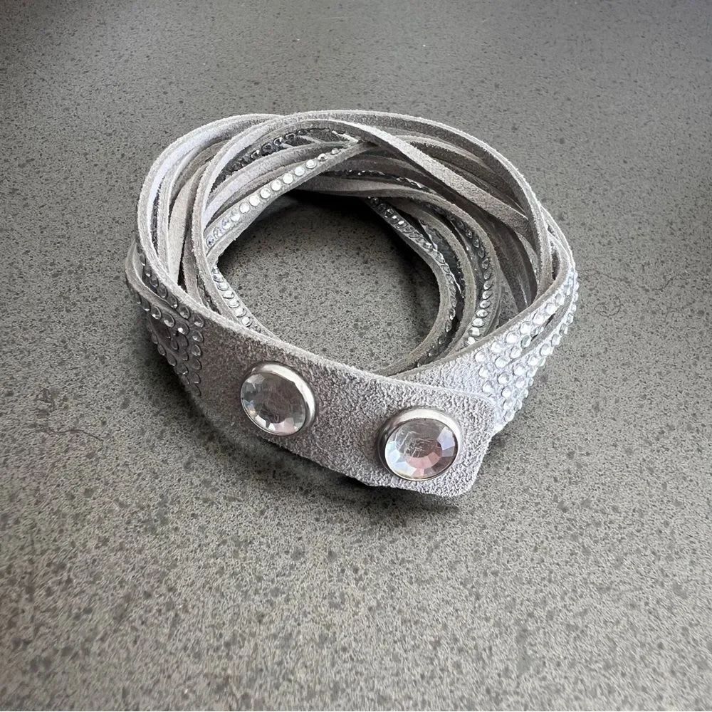 Swarovski Grey Suede Multi-Wrap Rhinestone Bracelet